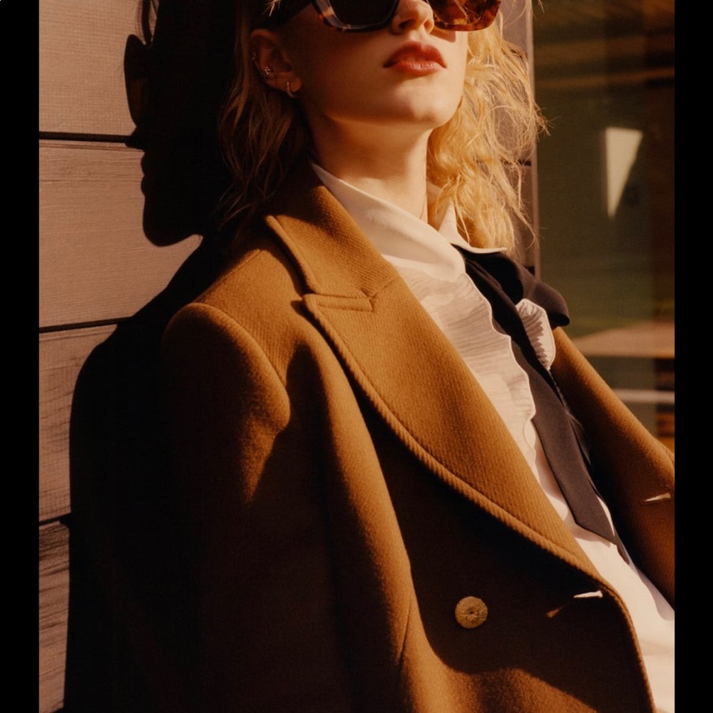 ZARA DOUBLE BREASTED WOOL BLEND COAT XS - Picture 2 of 5